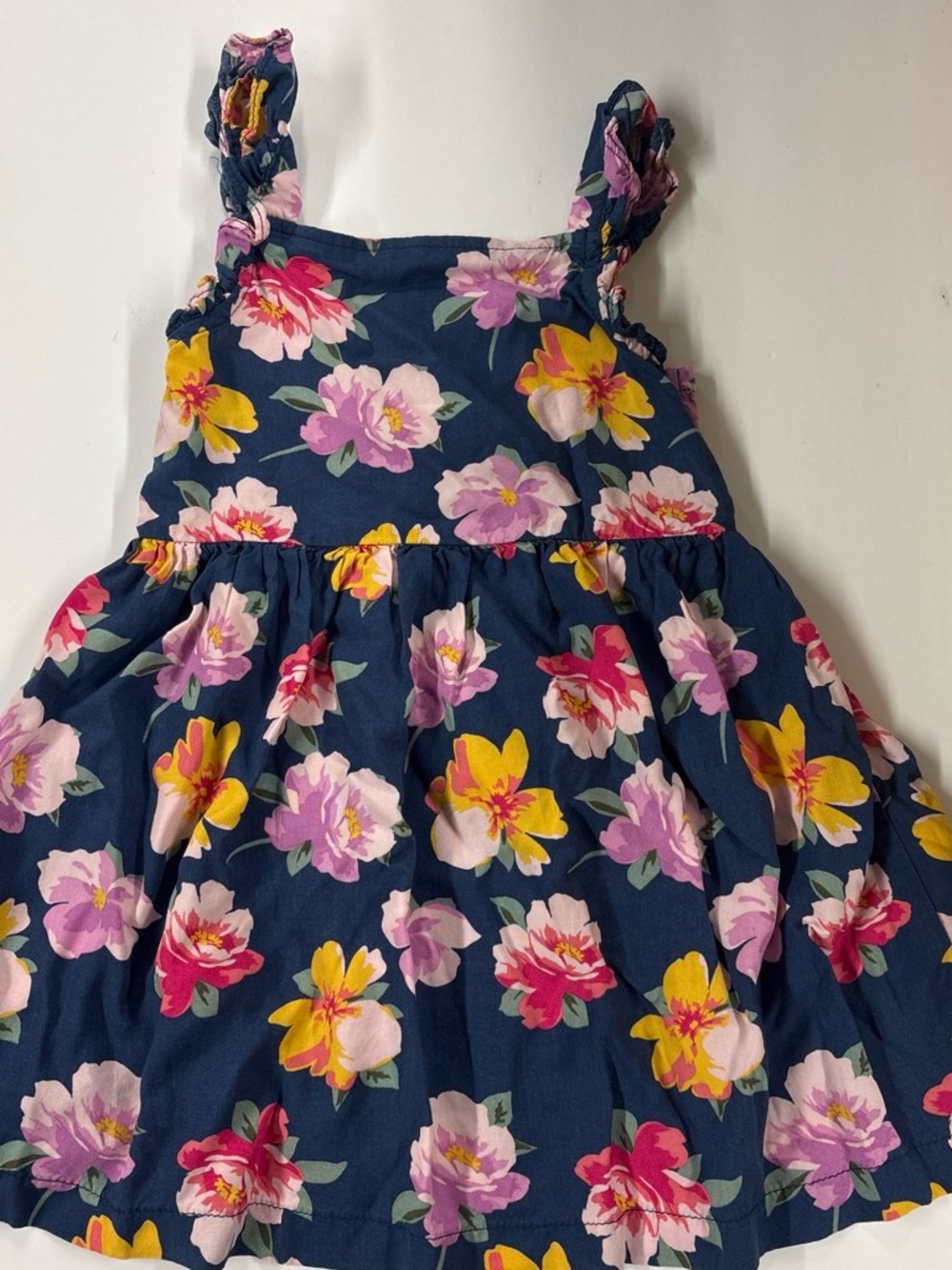 Carter's Navy Floral Dress with Pink & Yellow Blooms
